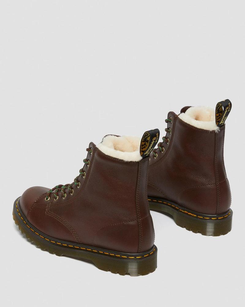 Botines Dr Martens Barton Made in England Shearling Forro Cuero Hombre Marrom | MX 367PJJ